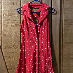 Red Polka Dot Sleeveless dress